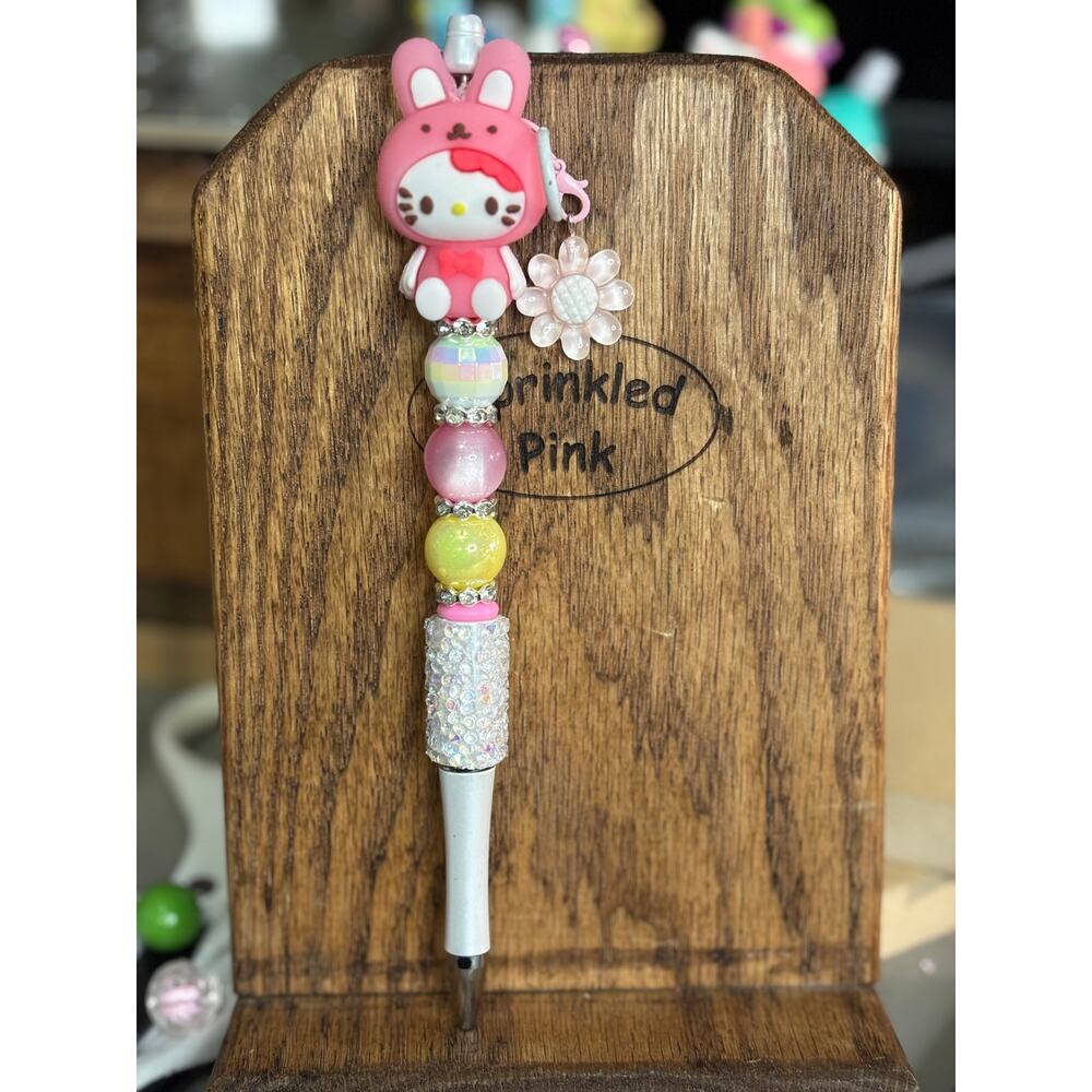 19-19  Inspired Handcrafted Extended Length Beaded Pen w/ Refill Ink